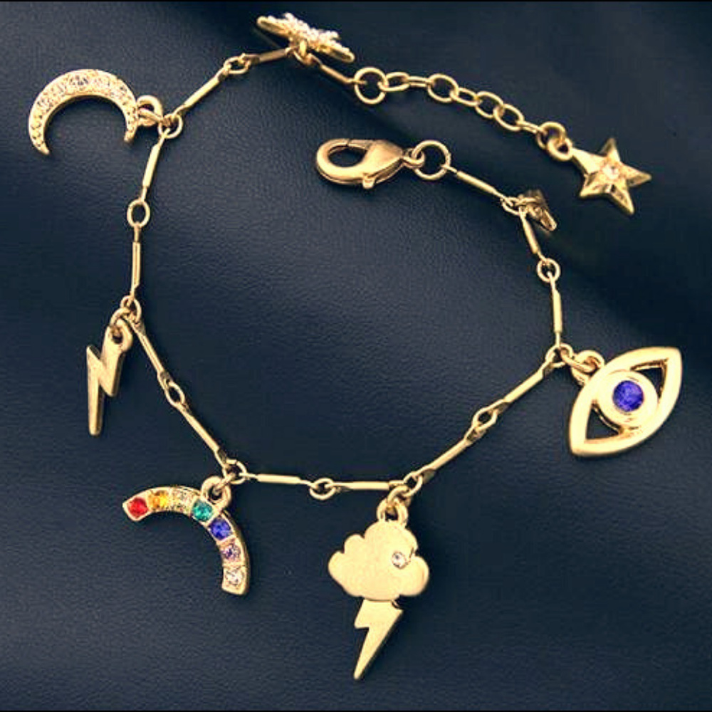 Star Moon Rainbow Charm Bracelet